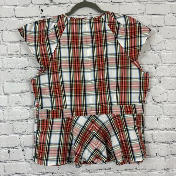 J. Crew Tartan Peplum Blouse, EUC - Picture 8 of 11